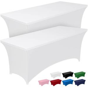 lot 6119 image: Pureegg Spandex Tablecloth 6ft 2 Pack White