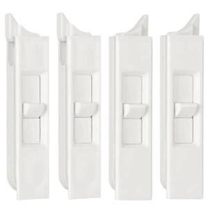 lot 6138 image: Jetec Tilt Latch Pairs White Plastic Spring-Loaded 4 Pc