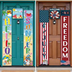 lot 6143 image: VitalCozy 6-Piece Patriotic Porch Banners