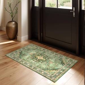 lot 6160 image: Deerly Area Rug 2x3 ft Oriental Floral Green