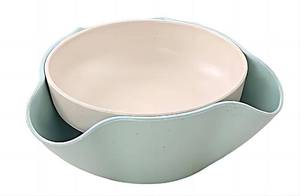 lot 6181 image: Bamboos Grocery Double Dish Snack Bowl Blue