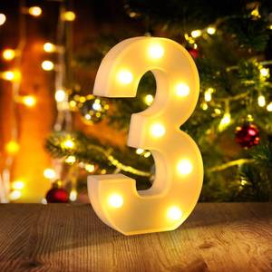 lot 6190 image: Funsky LED Number 3 Light-Up Sign