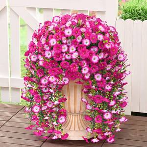 lot 7650 image: Dolicer Artificial Hanging Flowers UV Resistant Silk Petunia