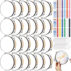 lot 7656 image: Joyfolk Tambourine 24-Piece DIY Paint Set 6 Inch