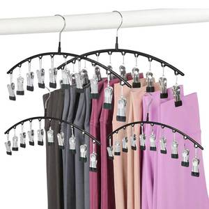 lot 8061 image: Arkeiliy Legging Hanger with Clips 4-Pack Black