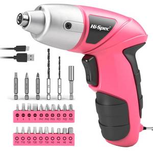 lot 8089 image: Hi-Spec Cordless Electric Screwdriver 3.6V Pink