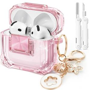 lot 8101 image: Wowwat AirPods 4 Case with Safety Lock, Clear Pink