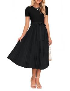 lot 8102 image: ZESICA Womens Short Sleeve Midi Dress, Medium