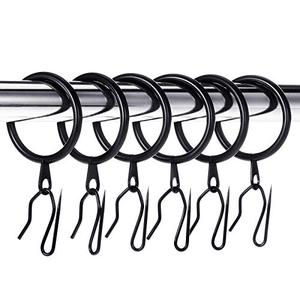 lot 8114 image: Hotop Metal Curtain Rings with Hooks, 32mm, 30-Piece Set