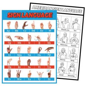 lot 8116 image: Feifeiya American Sign Language Poster 16.5 x 22 Inch