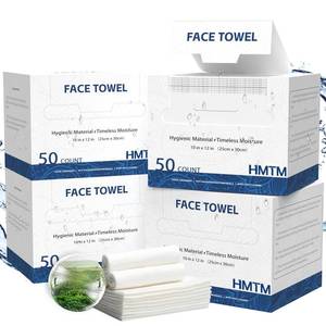 lot 8372 image: HMTM Disposable Face Towels 10 x 12 150 Count 3 Pack