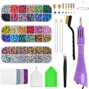 lot 8395 image: Epesl Hot Fix Rhinestone Applicator Kit with Gems