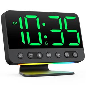 lot 8402 image: AuroraCalm Alarm Clock with Large Display and USB Charging
