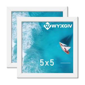 lot 8403 image: Wyxgiv White 5x5 Picture Frame Set of 2