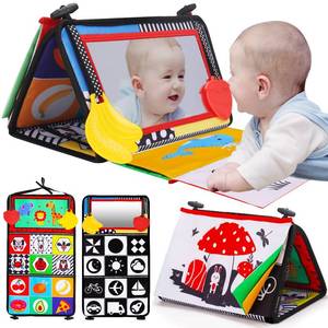 lot 8406 image: Thremhoo Tummy Time Baby Mirror with Crinkle Book