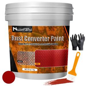 lot 8411 image: MuzeFansi Rust Converter Paint 2-in-1 Red 35oz