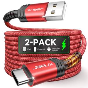 lot 8412 image: JSAUX USB C Cable 2-Pack 6.6ft USB A to USB C