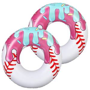 lot 8425 image: Vertintong Ice Cream Baseball Pool Floats 42.5 Inch (2-Pack)