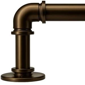lot 11336 image: World Rods Industrial Curtain Rod 18-45 in Coffee Gold