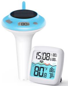 lot 11350 image: Grillum Solar Pool Thermometer Wireless Digital Display
