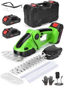 lot 1077 image: Laapee Cordless Hedge Trimmer 2-in-1 with 2 Batteries
