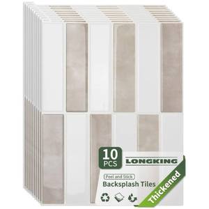 lot 1079 image: Longking Peel and Stick Subway Tile Backsplash 10-Sheet