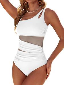 lot 2372 image: Dridreo Womens One Piece Swimsuit Tummy Control XL White