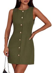 lot 2417 image: PRETTYGARDEN Womens Business Casual Dress Army Green M