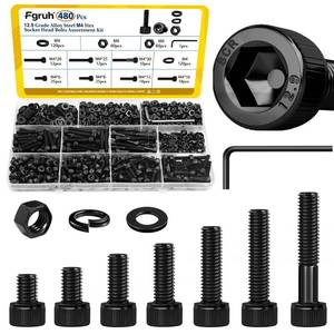lot 2420 image: Fgruh M4 Hex Socket Head Cap Bolts Assortment Kit 480PC