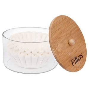 lot 3356 image: BKYFPQ Glass and Bamboo Coffee Filter Holder with Lid