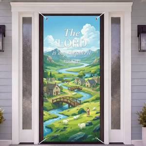 lot 4287 image: Chicplaid The Lord Is My Shepherd Door Banner 27x60