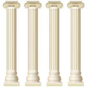 lot 6096 image: Yiaoyinnz Greek Column Cardboard Cutouts 4-Piece Set