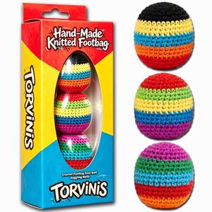 lot 6097 image: TORVINIS Knitted Hackysack 3-Pack Assorted