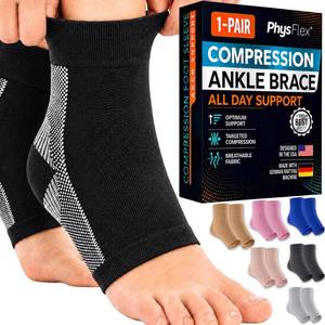 lot 6124 image: PhysFlex Ankle Compression Sleeve - 20-30mmHg