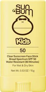 lot 6153 image: Sun Bum Kids SPF 50 Clear Face Stick Sunscreen 0.53 oz