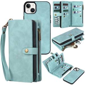 lot 8428 image: TwoHead iPhone 15 Wallet Case with 11 Card Holders, Blue