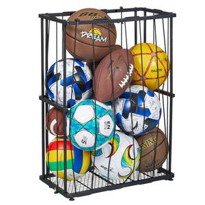 lot 19493 image: Hencawima Wall-Mounted & Floor Sports Ball Storage Rack