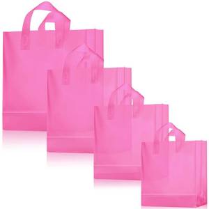 lot 19497 image: Weewooday Plastic Gift Bags with Handles, 100 Pc, 4 Sizes
