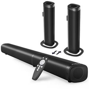 lot 11377 image: Puriom 100W 2-in-1 Sound Bar with Bluetooth 5.3