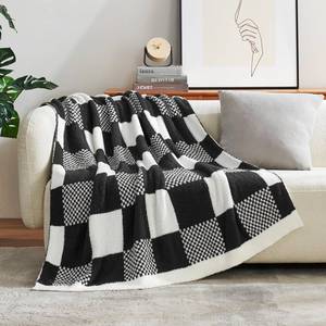 lot 11378 image: Snuggle Sac Checkered Throw Blanket 60 x 80 Black White (Used)