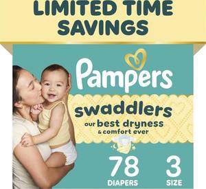 lot 11380 image: Pampers Swaddlers Diapers Size 3, 78 Count