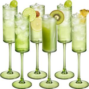 lot 11396 image: Rkyhwowby Champagne Flutes Set of 6, 6 OZ Crystal