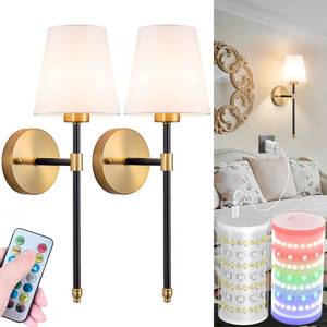 lot 11411 image: Nekhung Battery Operated Wall Sconces Set of 2  Retail $110.04
