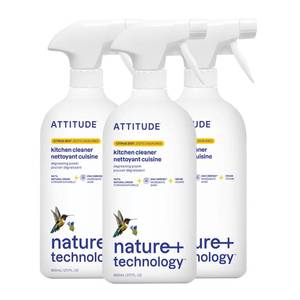 lot 11415 image: ATTITUDE Kitchen Cleaner Spray, 27.1 Fl Oz, Pack of 3