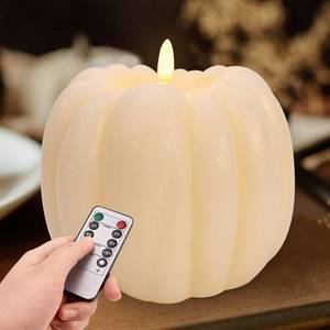 lot 11416 image: MOREDOTS Flameless LED Wax Pumpkin Candle 4.9H