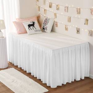lot 12081 image: Rimela Twin XL Bed Skirt 32 Drop White