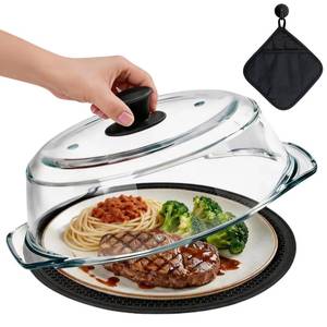 lot 11406 image: CabyGift Glass Microwave Splatter Cover 3-in-1 Set