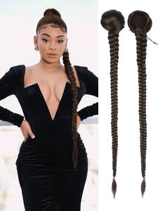 lot 12061 image: WIGER Drawstring Braided Ponytail Extension 34 Inch Dark Brown