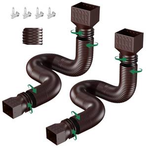 lot 19519 image: FEILAYDUN Flexible Gutter Downspout Extensions 2-Pack