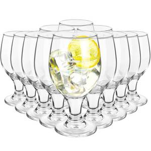 lot 19528 image: Patelai Set of 12 Water Goblets, 13.5 oz Clear Stemmed